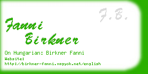 fanni birkner business card